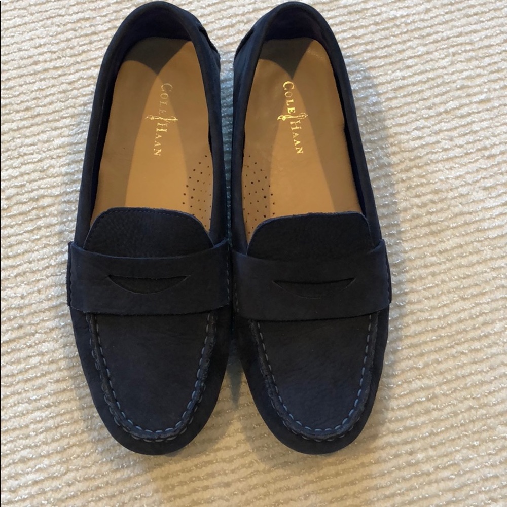 Cole Haan navy suede driving shoes